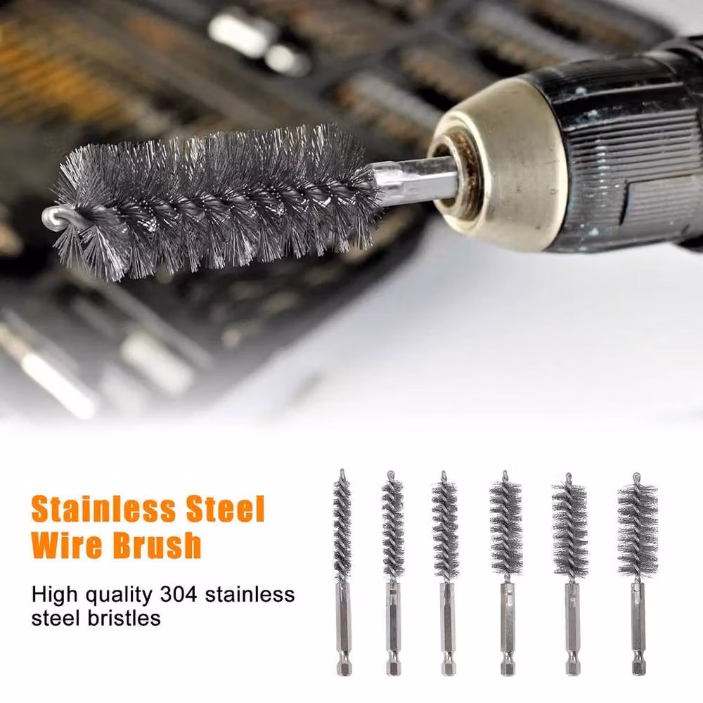 SPETLEK Silver Stainless Steel Electric Drilling Round Tube Brushes for Metal – 4