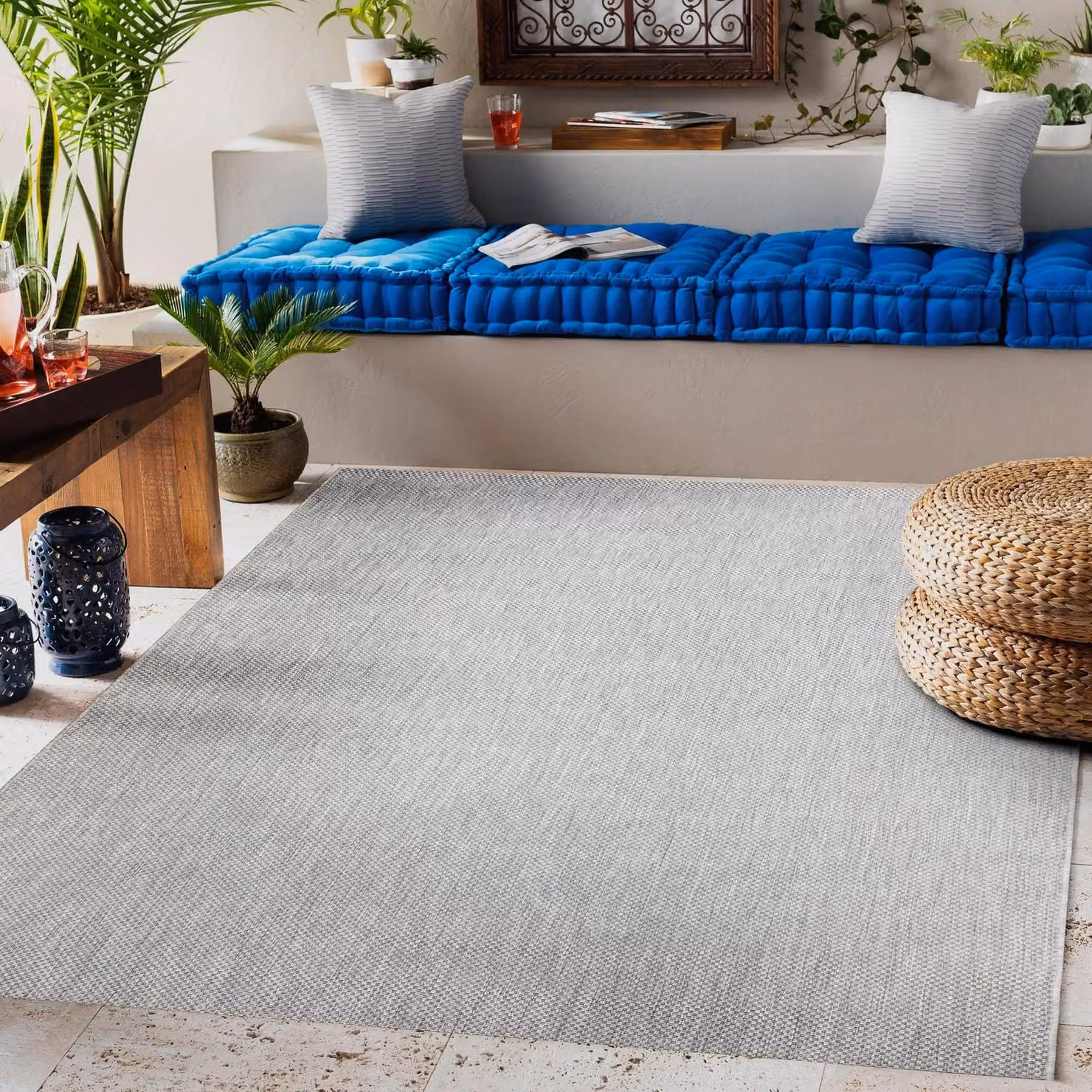 RugsX Grey Flat Weave Rectangular Rug, W/D/H: 80 x 150 cm – 2