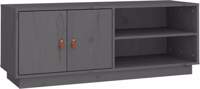 Berkfield Home Grey Rustic Solid Wood Pine TV Cabinet W/D/H: 105 x 34 x 40 cm
