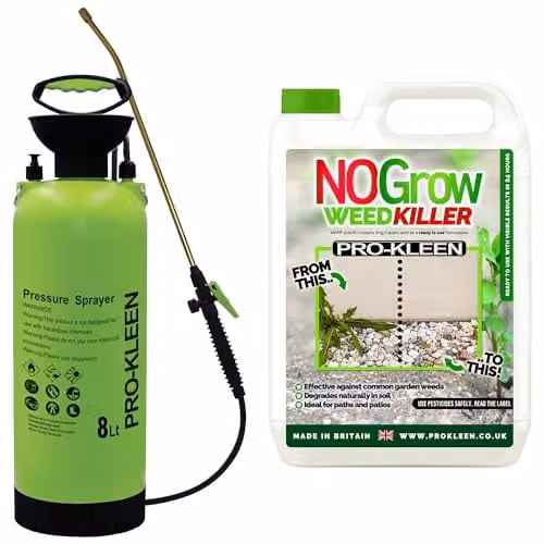 Pro-Kleen NOGrow Weed and Moss Killer 5L with 8L Garden Pressure Sprayer – 1