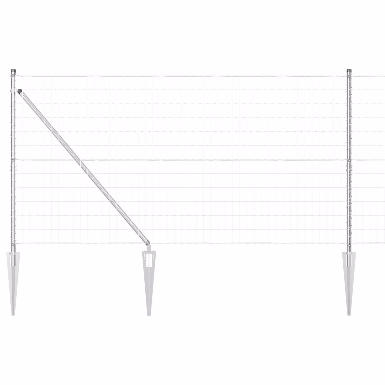 Berkfield Home Euro Fence in Silver Galvanised Steel with 7 Spike Posts, H: 120 cm, W: 10 m – 2