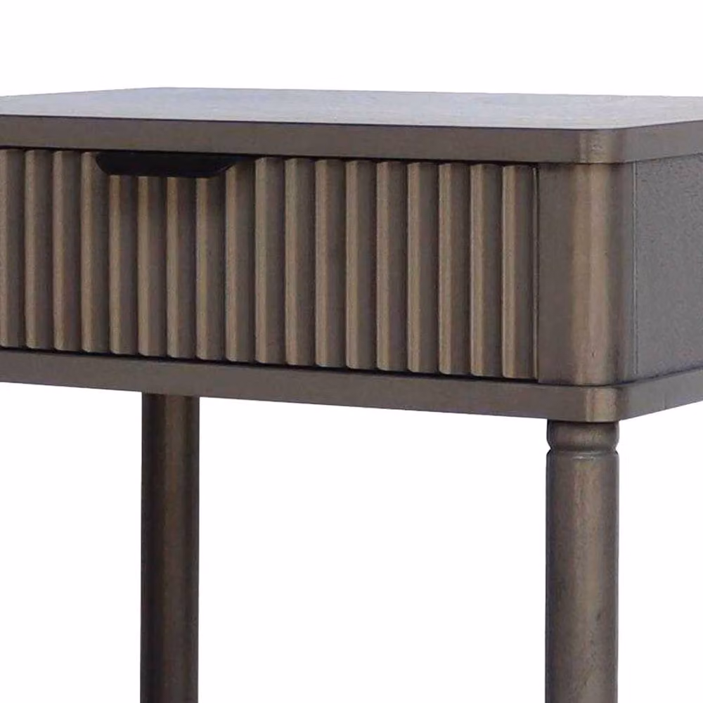 Hill Interiors Reed Collection Square Side Table in Grey, W/D/H: 35 x 45 x 61 cm – 2