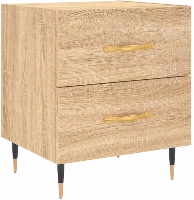 Berkfield Home Sonoma Oak Bedside Cabinet in Tan, W/D/H: 40 x 35 x 47.5 cm