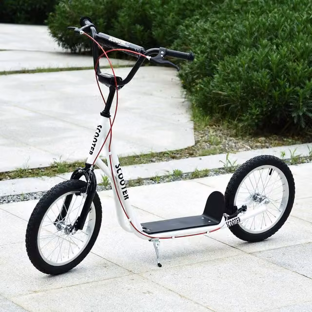 HOMCOM Kids Kick Scooter with Adjustable Handlebar and Brake, White