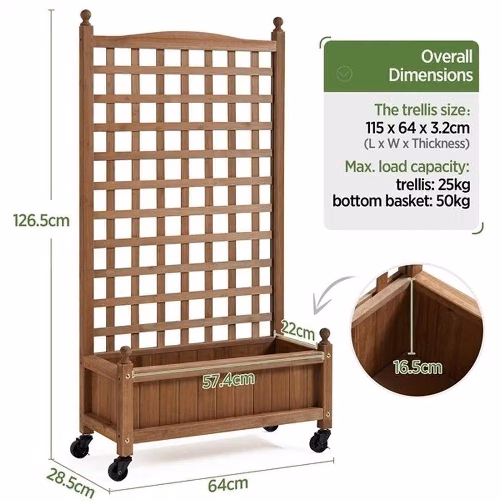 Kelvenix Brown Wooden Elevated Raised Garden Bed for Herbs and Vegetables – 2