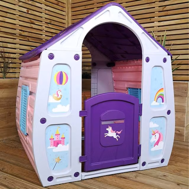 Samuel Alexander Kids Purple Plastic Unicorn Magical Playhouse for Indoor and Outdoor Play