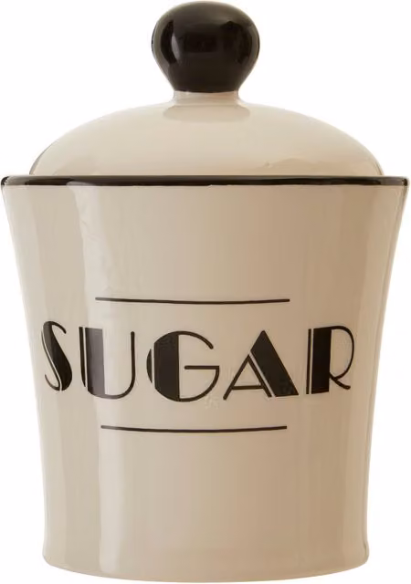 Orsina Decorative Sugar Canister in White Ceramic with Domed Lid – 1