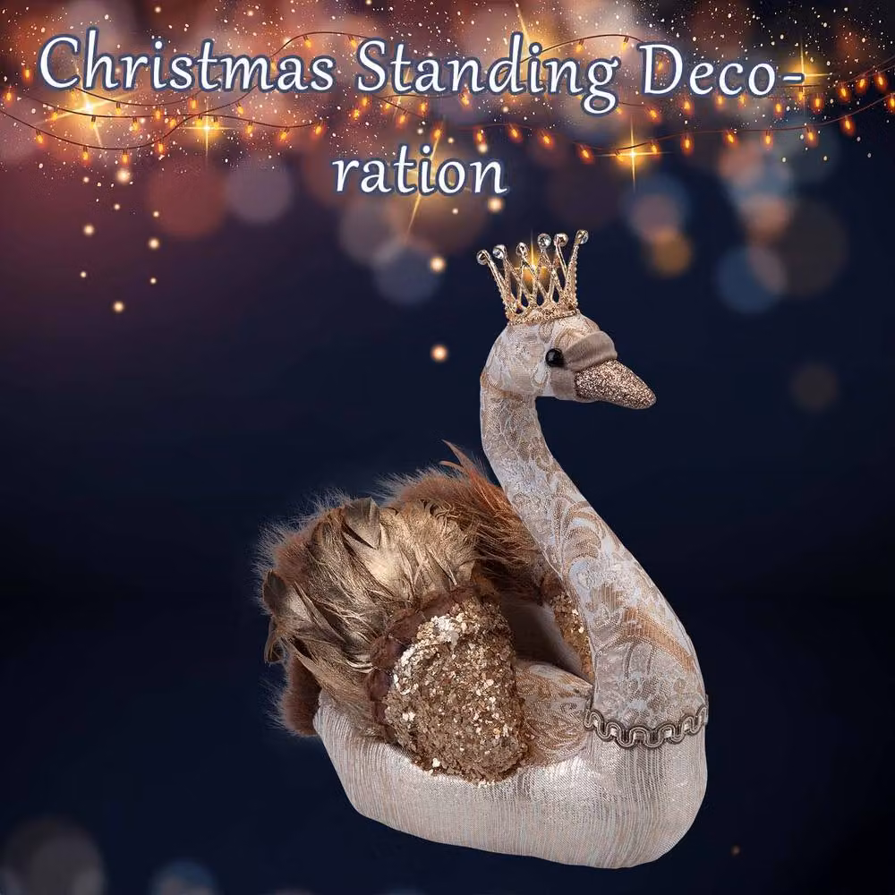 VFM e-Store Gold Christmas Swan Tabletop Decoration, W/D/H: 27 x 24 x 16 cm – 3