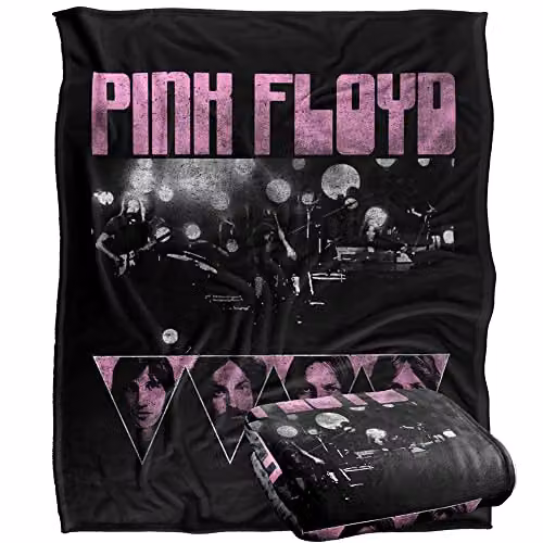 LOGOVISION Pink Floyd Heads Silky Touch Super Soft Fleece Throw Blanket in White, W/D/H: 152 x 127 x 1 cm – 1