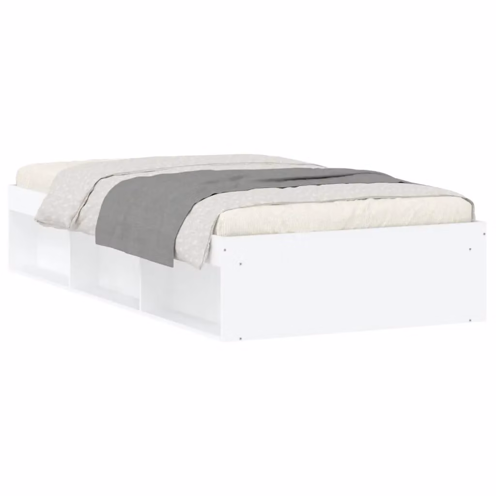 Berkfield Home Modern White Bed Frame with Side Compartments W/D/H: 90 x 200 cm – 2