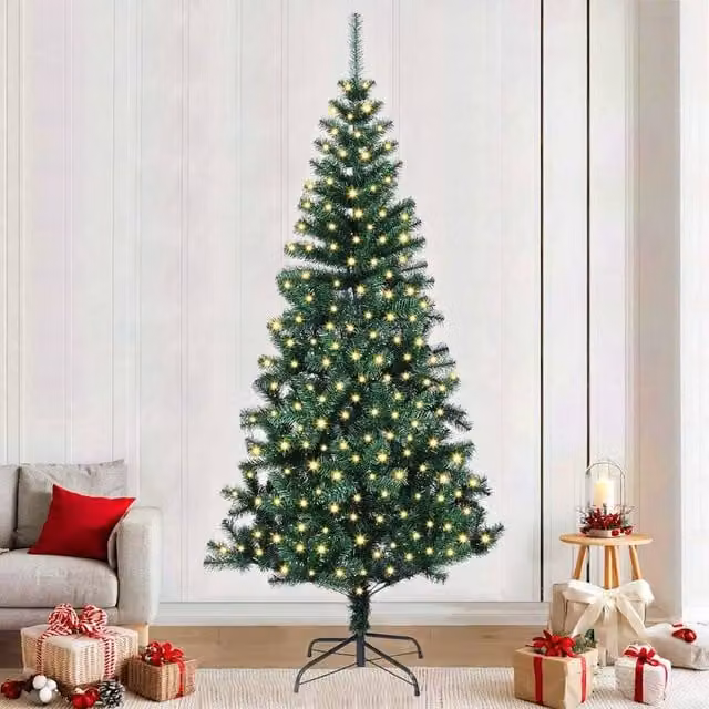 Berkfield Home Pre-lit Artificial Christmas Tree in Green, Height: 240 cm – 1