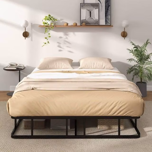 Costway King Size Metal Platform Bed Frame with Underbed Storage in Black, 180 x 200 cm