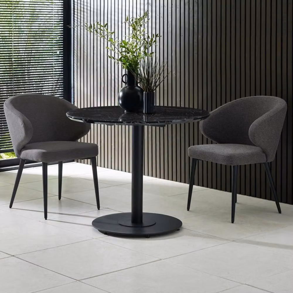 Cheshire Fairmont Modern Fabric Dining Chairs in Mid Grey, Set of 2 – 4