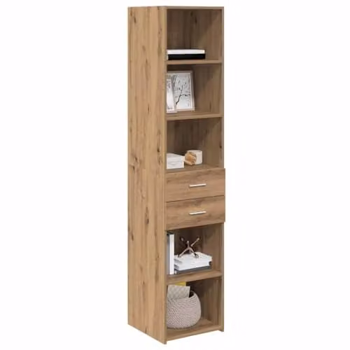 vidaXL Artisan Oak Highboard in Brown, W/D/H: 40 x 42.5 x 185 cm – 1