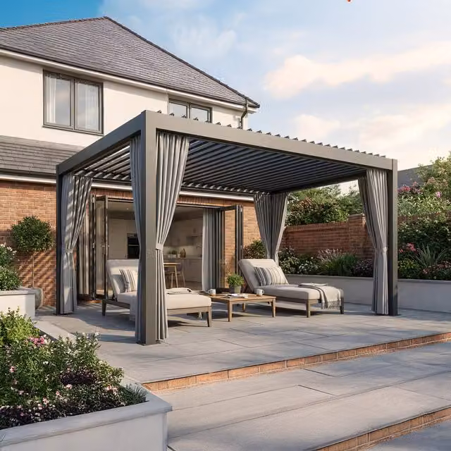 Malay Ibiza Aluminium Pergola in Anthracite, 4m