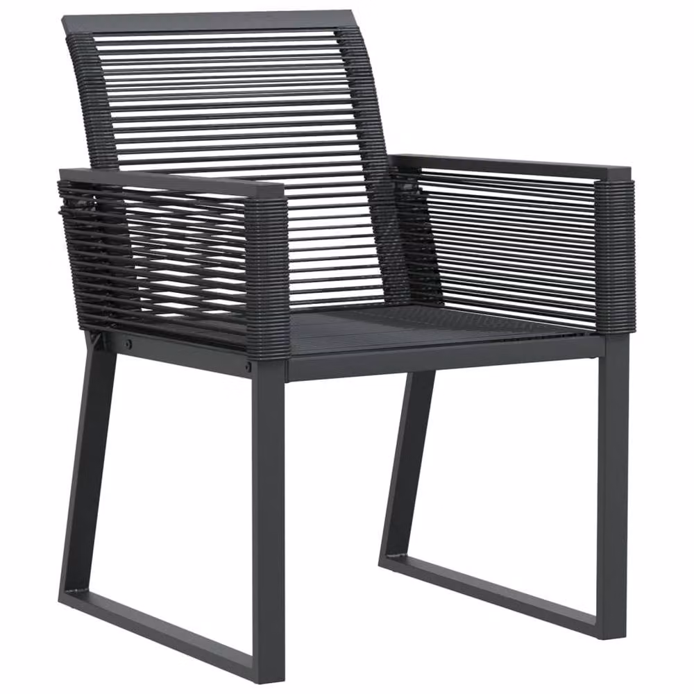 Berkfield Home Set of 2 Modern Black Poly Rattan and Metal Garden Chairs – 4
