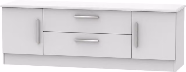 Knightsbridge Wide 2 Door 2 Drawer TV Unit in Grey Matt