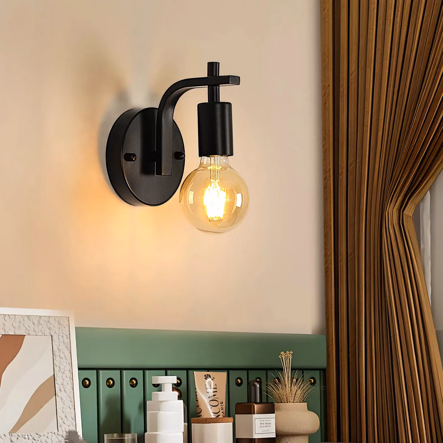 Pheashine Set of 4 Industrial Metal Wall Sconces in Black with E27 Base – 2