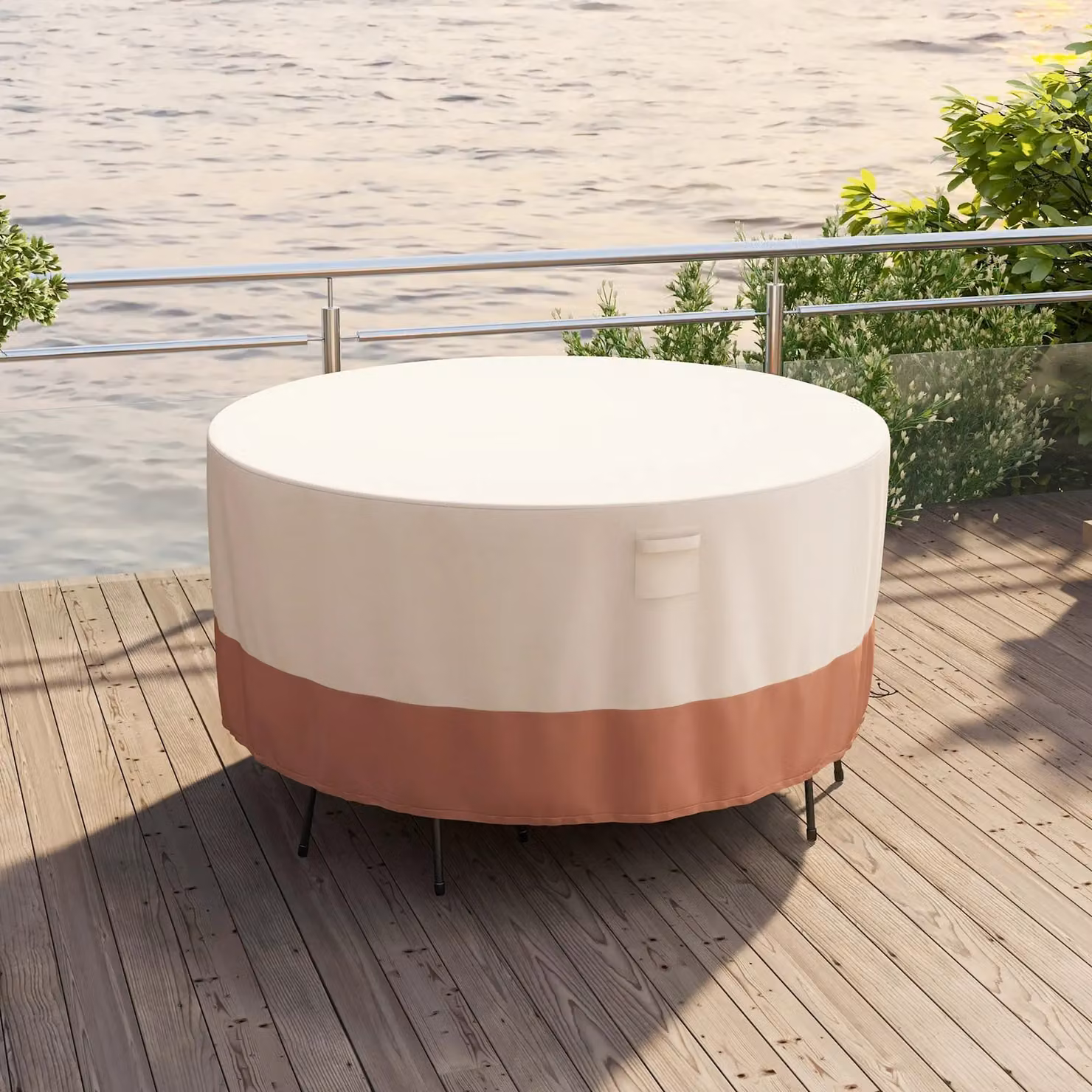 Costway Round Patio Furniture Cover for Outdoor Dining Table and Chair Sets, Multicolour, Diameter: 181 cm – 2