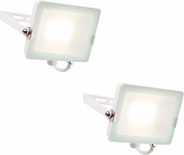 Loops 2 Pack Outdoor Waterproof LED Floodlight, 30W Cool White, Matt White