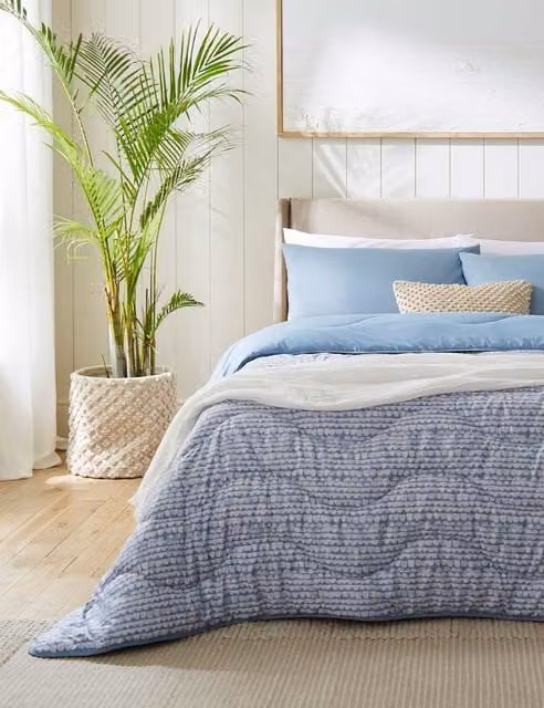 Nightlark Coastal Calm Coverless Duvet and Pillowcase Set in Light Blue Mix