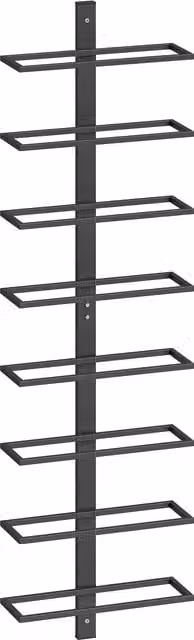 HOMCOM 8 Tier Wall Mounted Metal Wine Rack in Black – 1