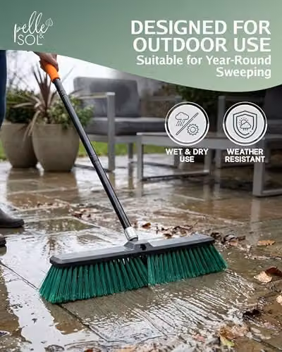 Pelle & Sol Heavy Duty Outdoor Garden Broom in Green, W/D/H: 60 x 60 x 140 cm – 6