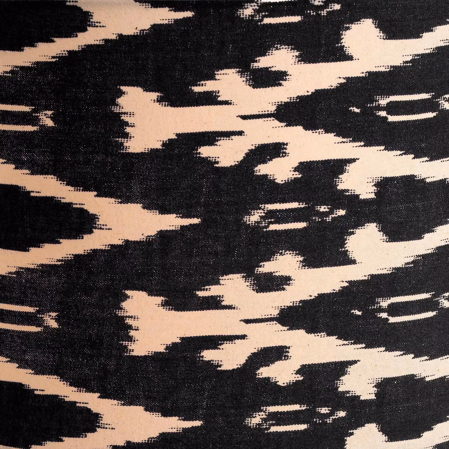 Ruma Black and White Ikat Patterned Cylinder Fabric Lampshade for Table Lamps, Diameter: 35.56 cm – 3