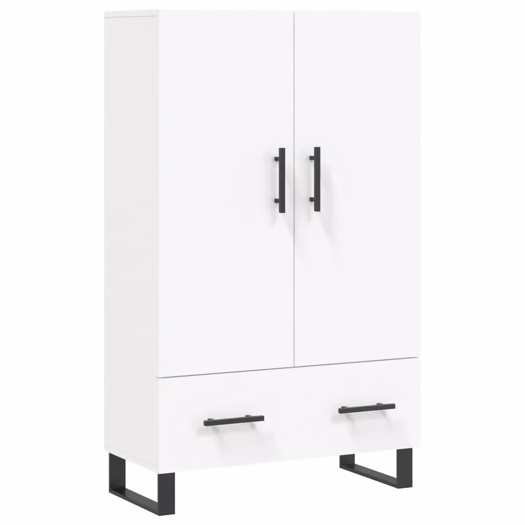 Berkfield Home Modern White Highboard with Hinged Doors and Internal Shelves, W/D/H: 69.5 x 31 x 115 cm – 2
