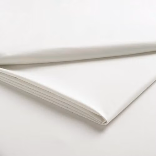 Christy Luxury 400TC Mako Satin Cotton Single Flat Bed Sheet in White or Beige, W/D/H: 90 x 200 cm