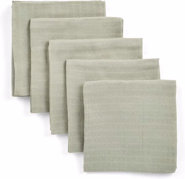 Mamas & Papas Muslin Squares, Pack of 5, Green