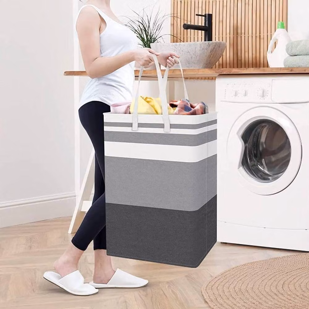 PAWNORA Collapsible Fabric Laundry Basket in Grey – 2