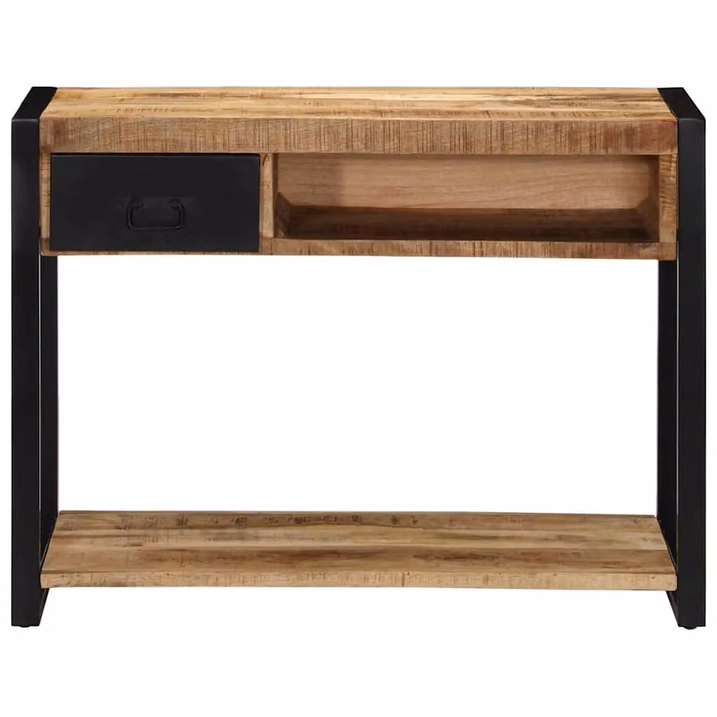 Berkfield Home Rustic Solid Mango Wood Console Table, Brown, W/D/H: 100 x 35 x 75 cm – 2