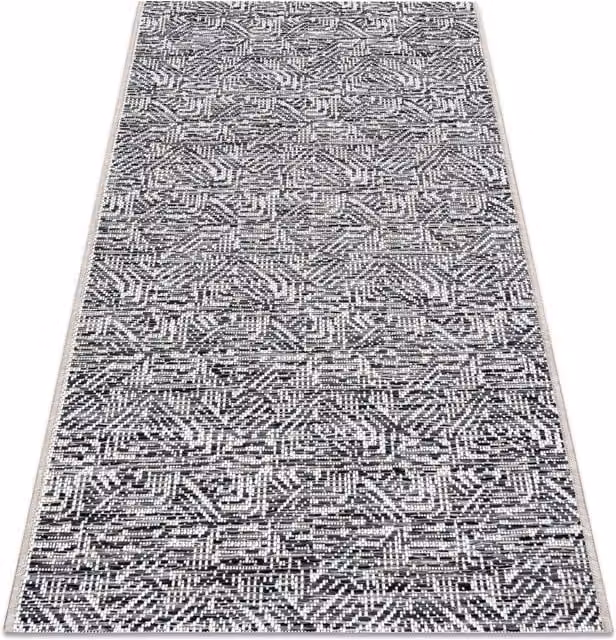 RugsX Grey Abstract Modern Flat Weave Polypropylene Rug, W: 80 cm, L: 150 cm – 1