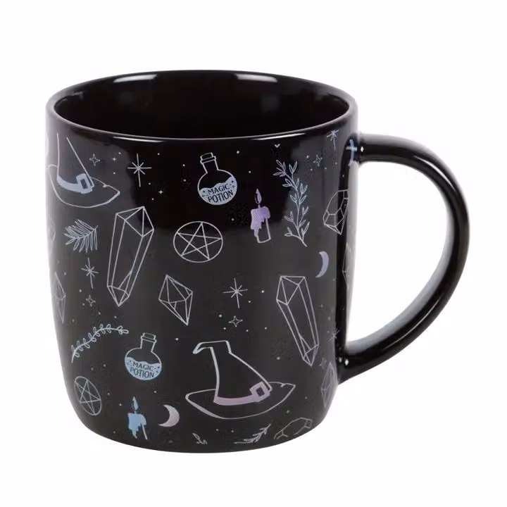 Something Different Crystal Witch Printed Mug in Black, Blue and Purple – 4