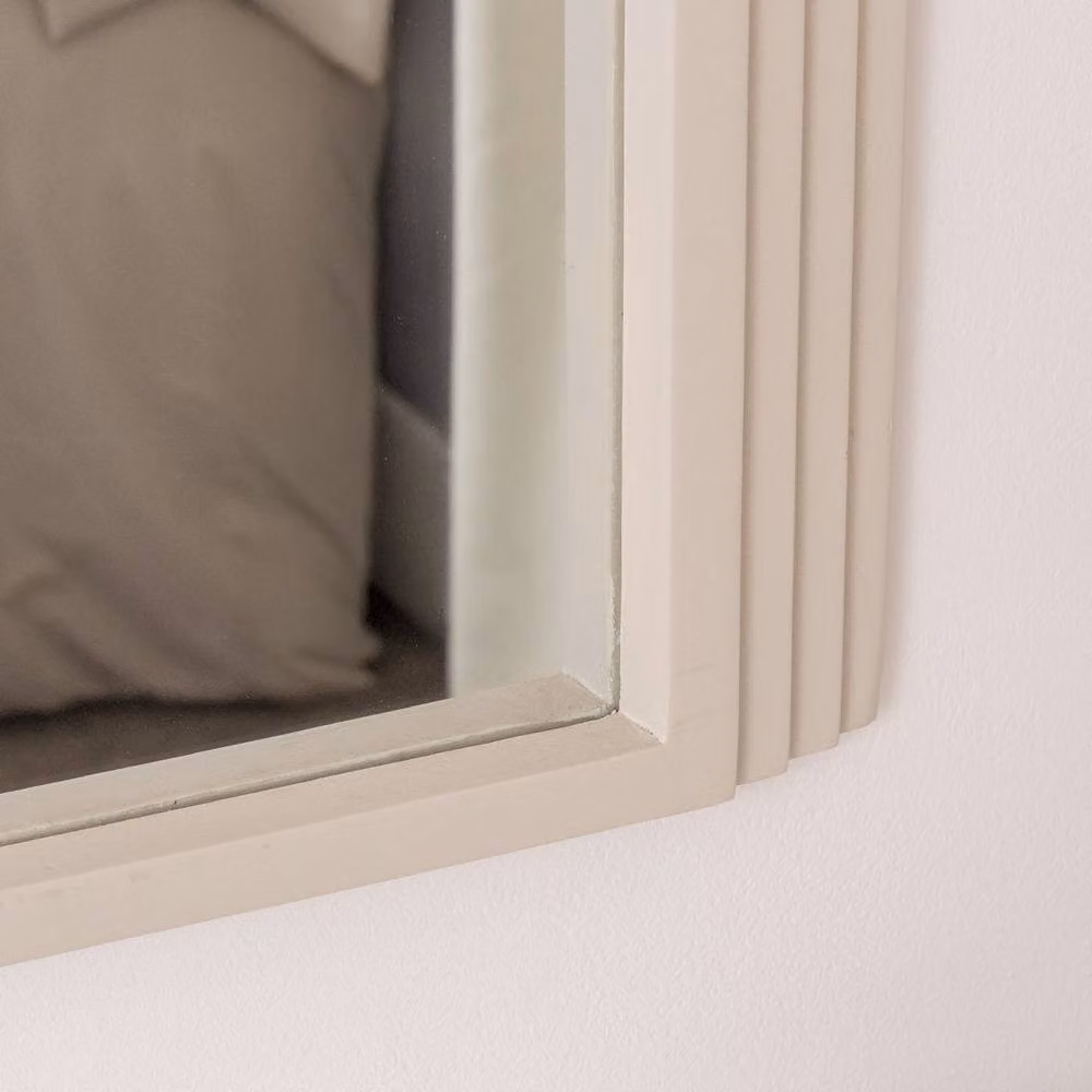 Melody Maison Minimalist Arched Wall Mirror in Beige, W: 90 cm, H: 75 cm – 2