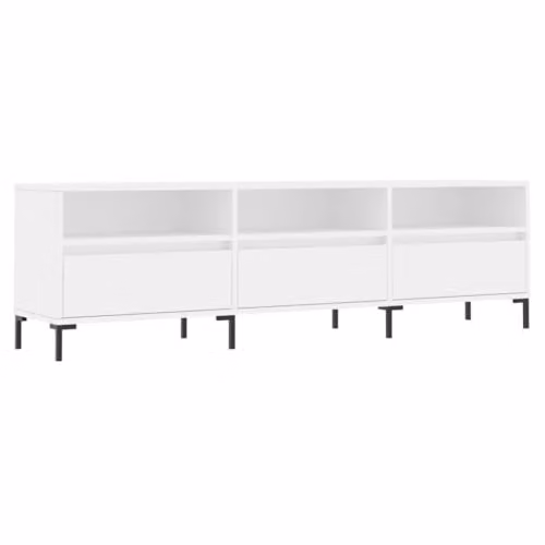 vidaXL Modern White TV Cabinet with Storage for Living Room, Bedroom or Home Office, W/D/H: 150 x 30 x 44.5 cm