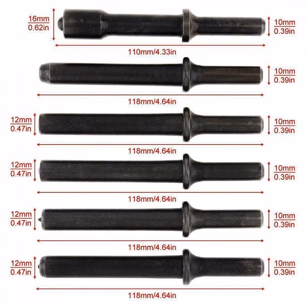 SPETLEK Steel Solid Impact Head Bits for Air Chisel and Punch Hammer, Black – 2