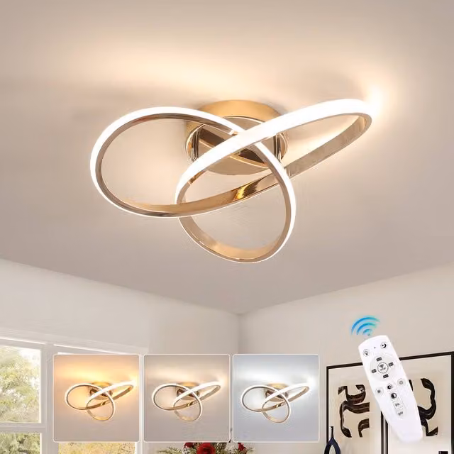 Pheashine Dimmable LED Ceiling Light in Gold/Brass, Diameter: 40 cm – 1
