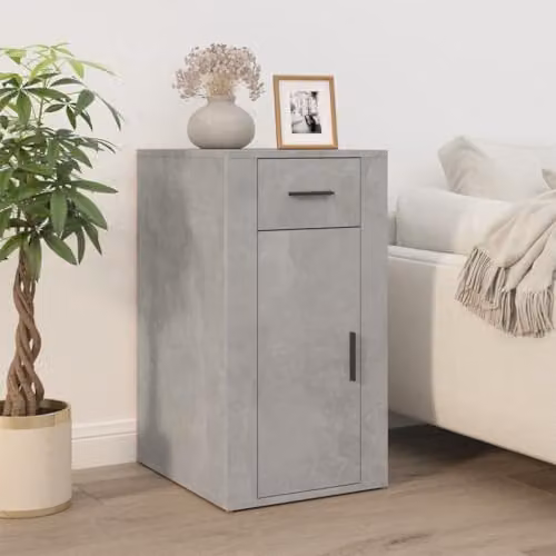 vidaXL Modern Desk Cabinet in Concrete Grey, W/D/H: 40 x 49 x 75 cm – 2