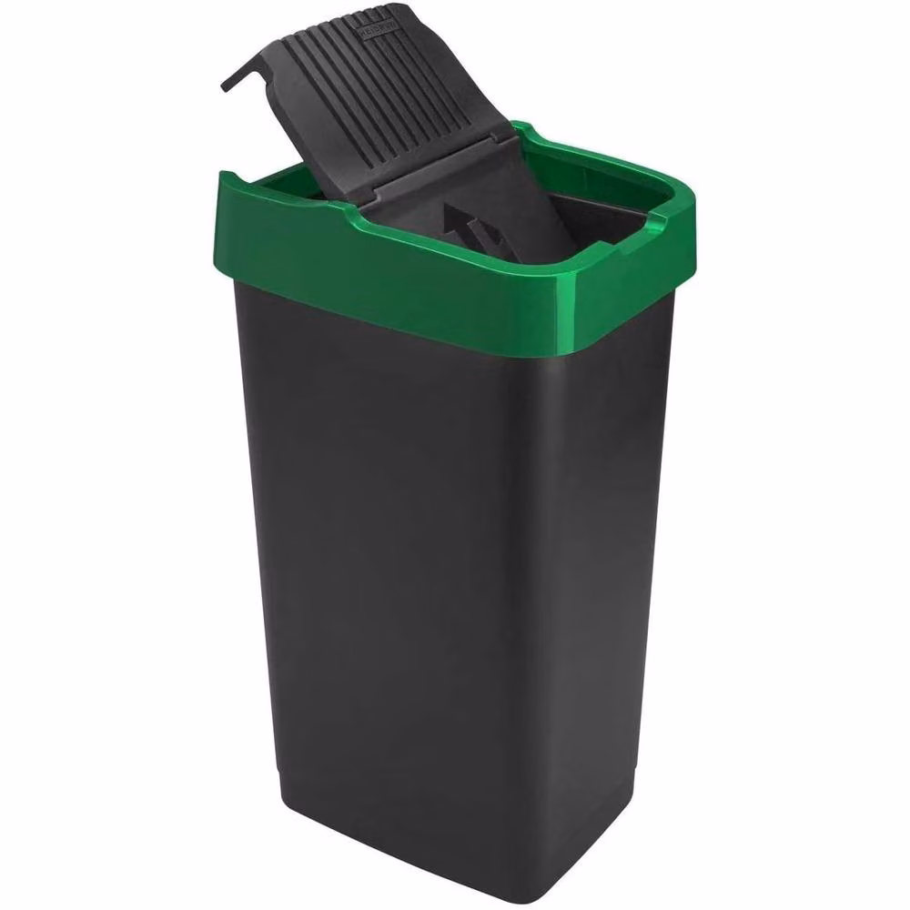 NESTLUNE Heidrun Green and Black Plastic Swing Refuse Bin W: 60 cm, H: 100 cm, D: 35 cm – 2
