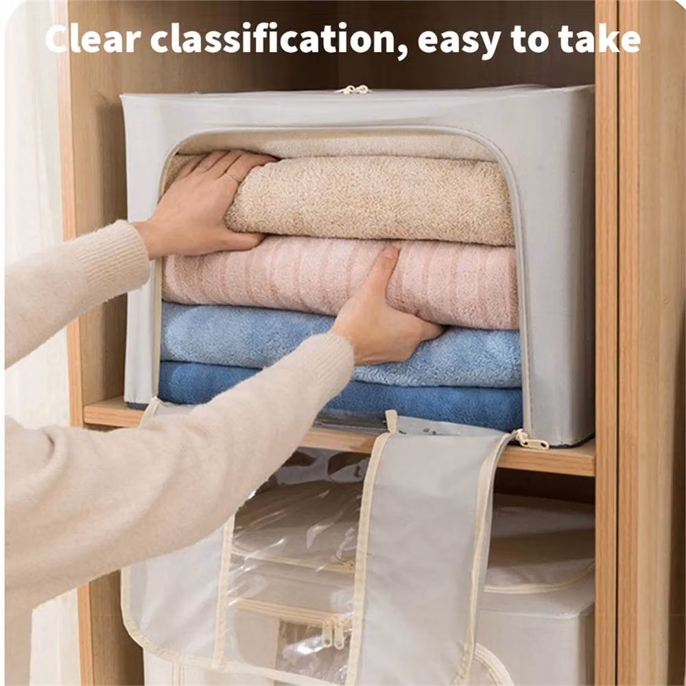Nordara 3-Piece Grey Zipped Clothes Storage Bags and Wardrobe Underbed Organisers – 2