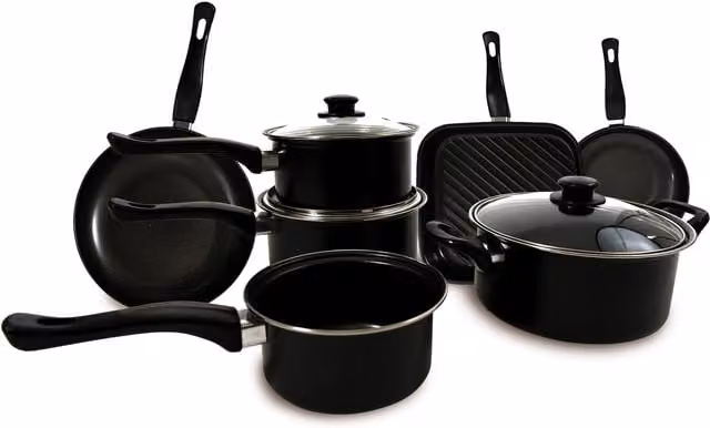 Carter & Clay 10 Piece Non-Stick Ceramic Cookware Set in Black