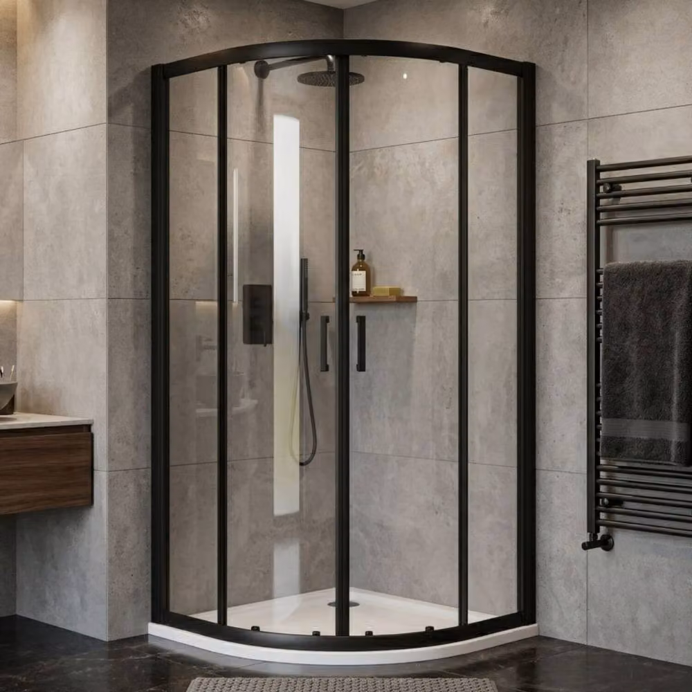 Balterley Ellenhall 8mm Glass Quadrant Corner Shower Enclosure, Black, W: 100 cm, H: 190 cm, D: 100 cm – 3