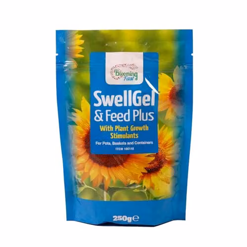 YouGarden Blooming Fast Swell Gel and Feed, 250g, Slow Release Water Retentive Plant Food for Gardens and Hanging Baskets