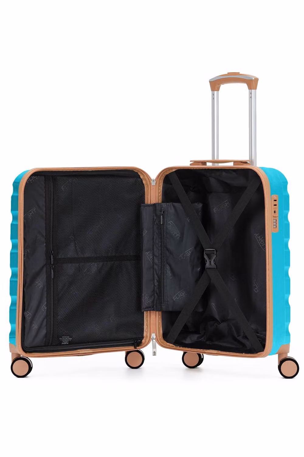 Flight Knight Lightweight Hard Shell Cabin Carry On Luggage, Turquoise, W/D/H: 55 x 40 x 20 cm – 3
