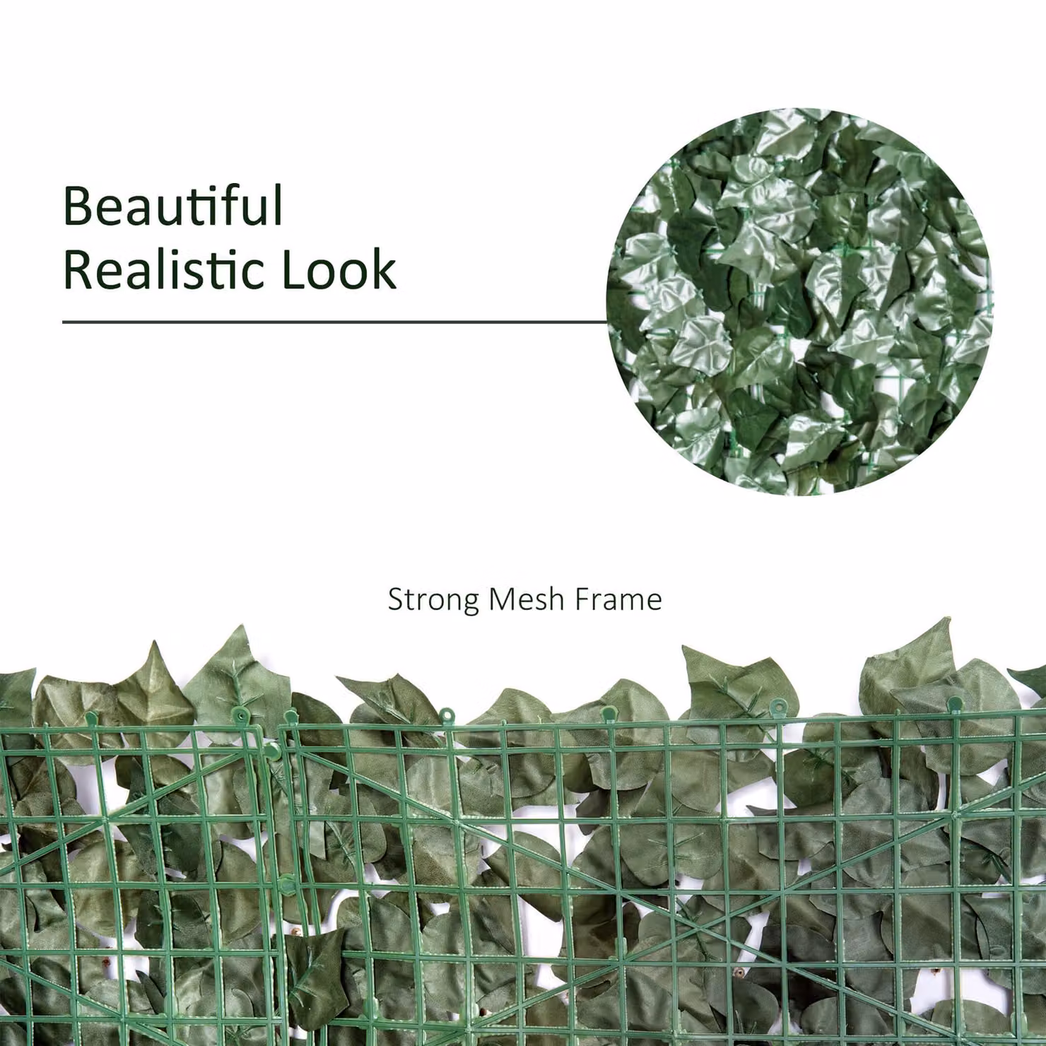 Outsunny Artificial Hedge Privacy Screen, Green, W: 300 cm, H: 150 cm – 6