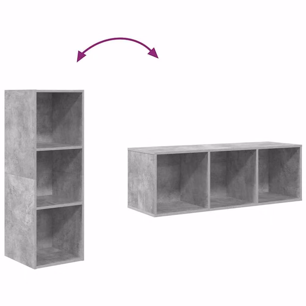 Berkfield Home Practical Wall-mounted TV Cabinet in Concrete Grey, W/D/H: 37 x 37 x 107 cm – 5