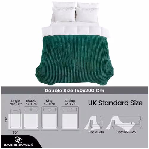 Gaveno Cavailia Fluffy Fleece Throw Blanket, Dark Green, W/D/H: 150 x 200 cm – 6