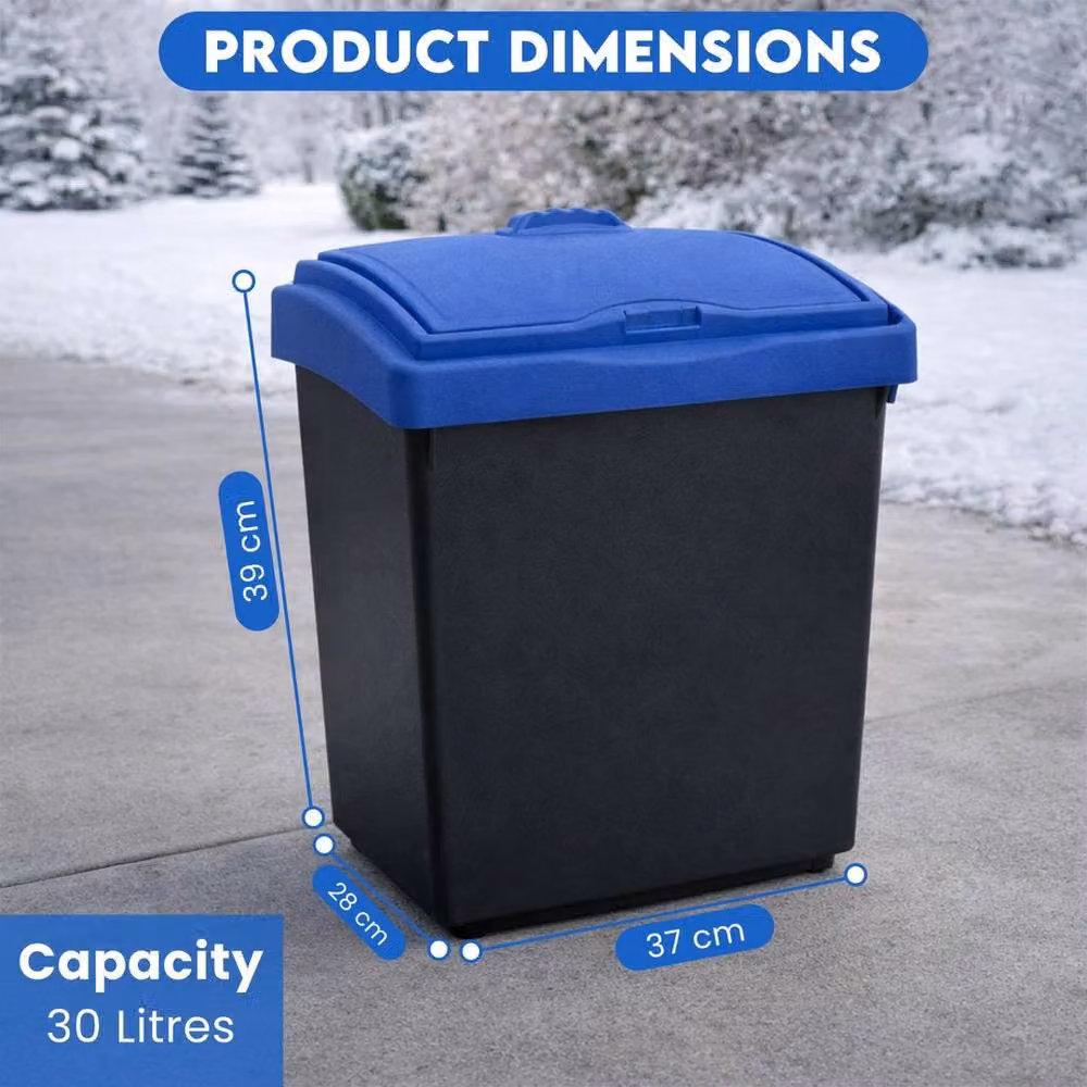 SPETLEK Blue Plastic Salt and Grit Storage Bin with Lid – 2